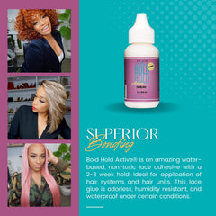 Bold Hold Active Reloaded application step demonstrates even glue spread on skin.