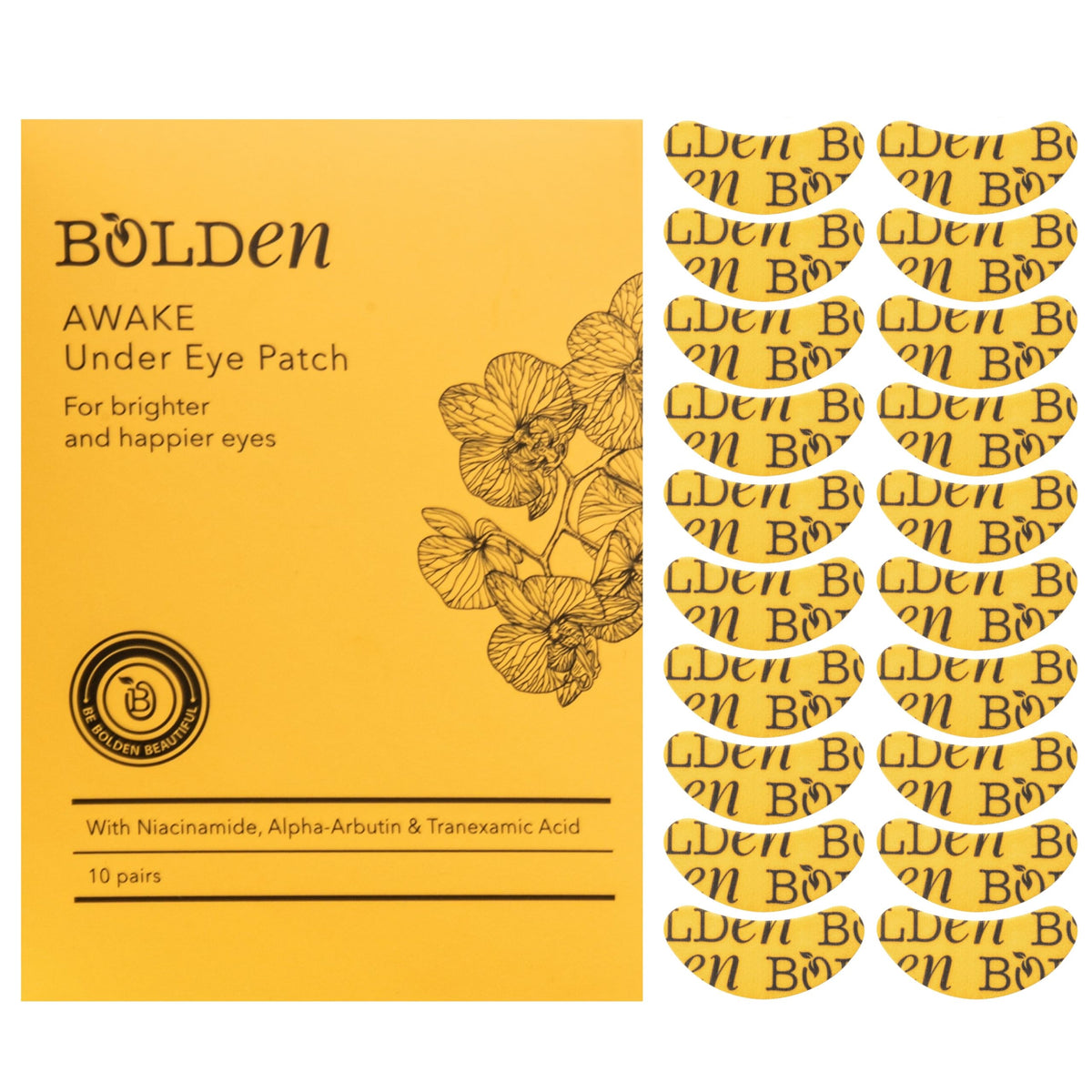 Parche Bolden Awake para ojos oscuros, ilumina sombras y mejora la apariencia.