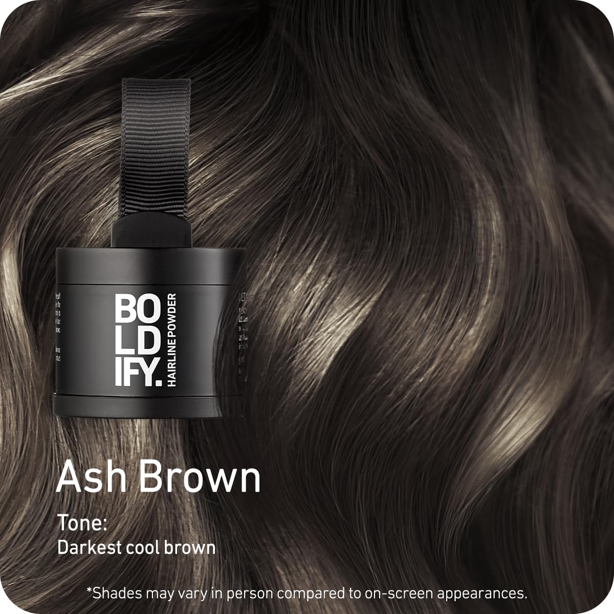 Boldify Hairline Powder cubre canas con acabado natural.