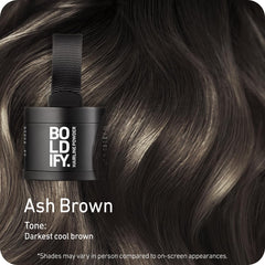 Boldify Hairline Powder cubre canas con acabado natural.