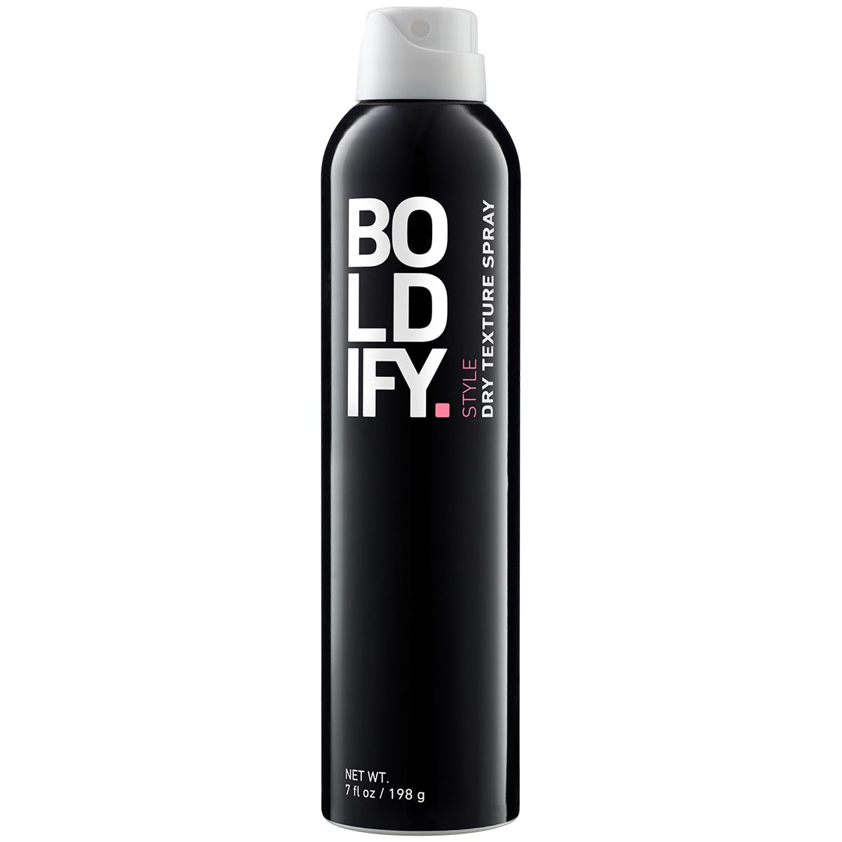 Boldify Dry Texture Spray frente a la botella, volumen ligero y movimiento natural.