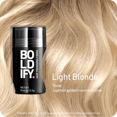Boldify Fibras para Cabello, aplicación en la cima para cobertura instantánea.