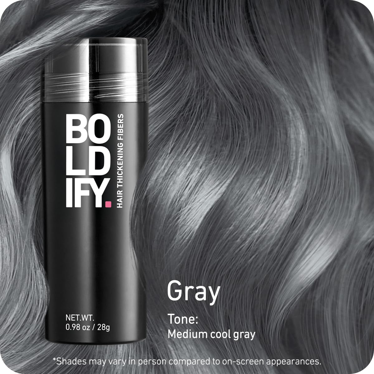 Aplicación suave de Boldify Hair Fibers para cobertura precisa