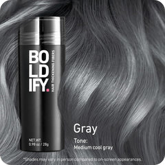 Aplicación suave de Boldify Hair Fibers para cobertura precisa