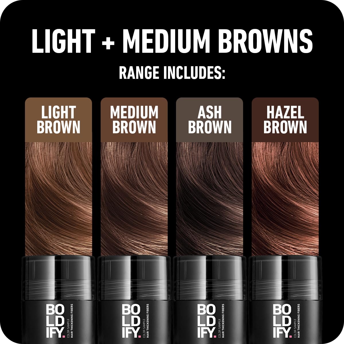 Boldify sample kit root-match guide shows how to blend fibers with natural roots.