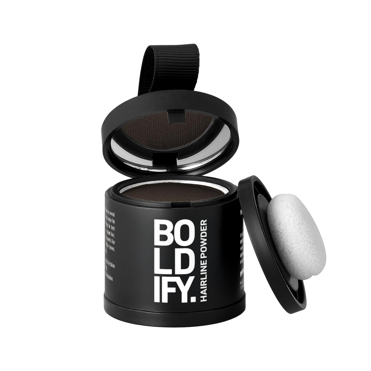 Boldify Polvo para Línea Capilar: caja compacta con espejo para retoques discretos.
