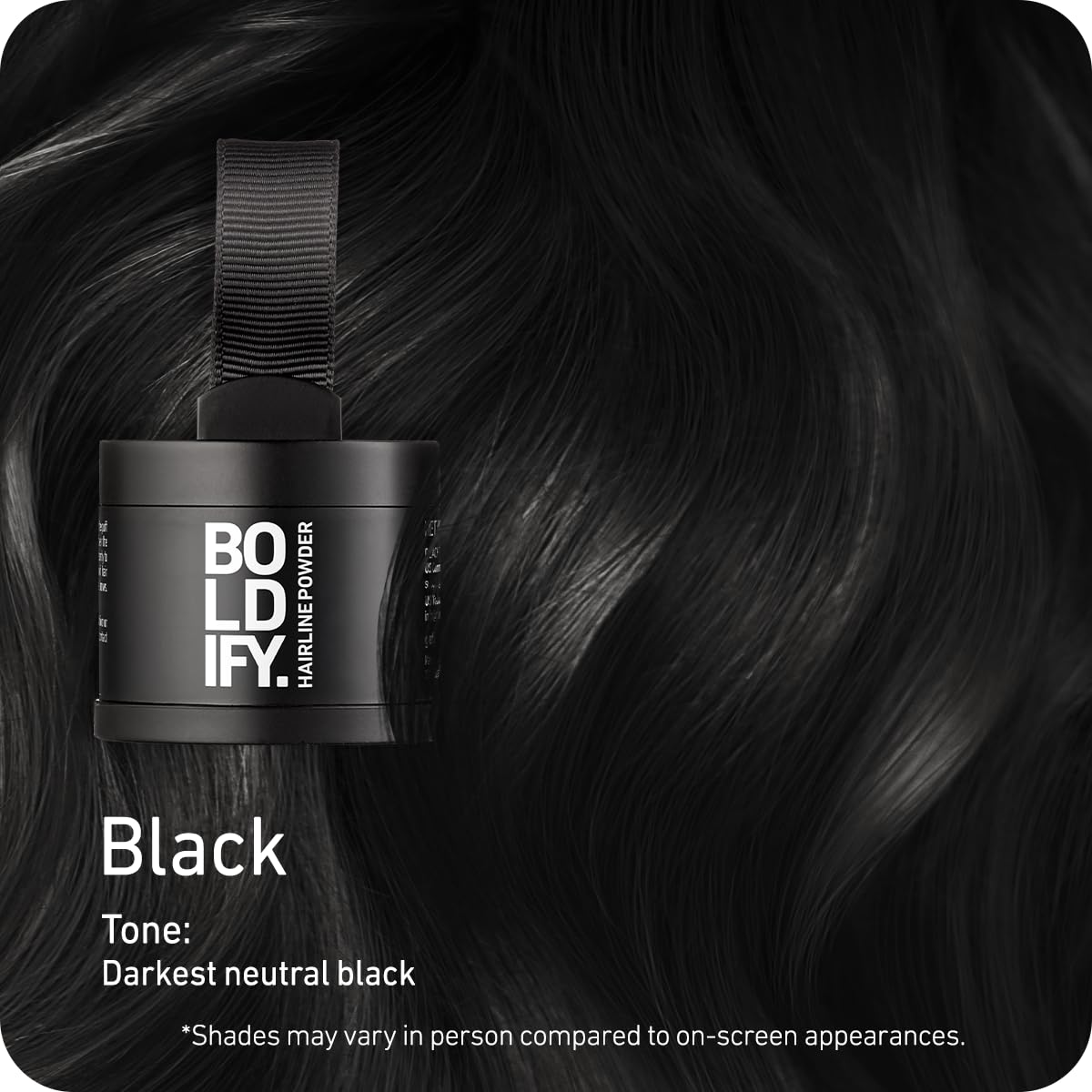 Boldify Hairline Powder ofrece cobertura de canas para un acabado pulido