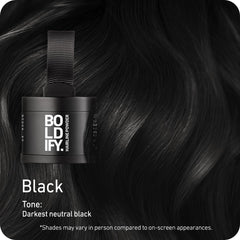 Boldify Hairline Powder ofrece cobertura de canas para un acabado pulido