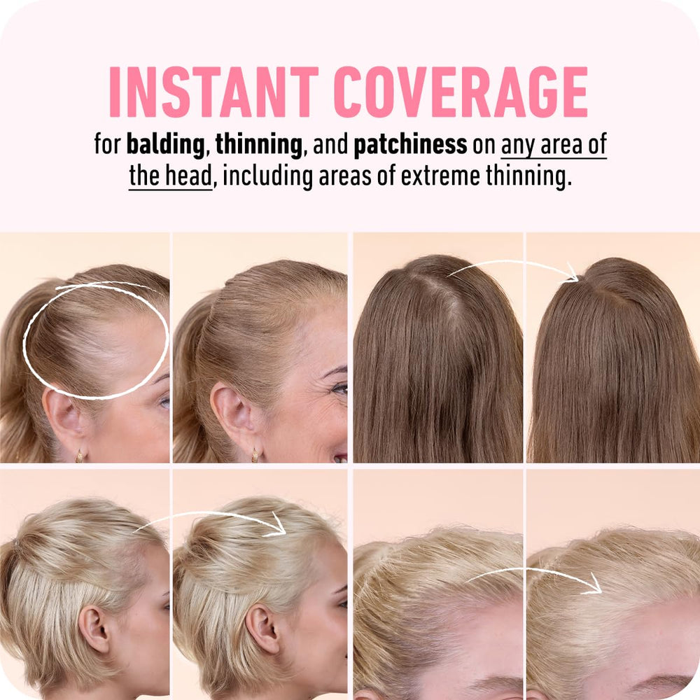 Boldify Hairline Powder cobertura antes y después de la línea capilar