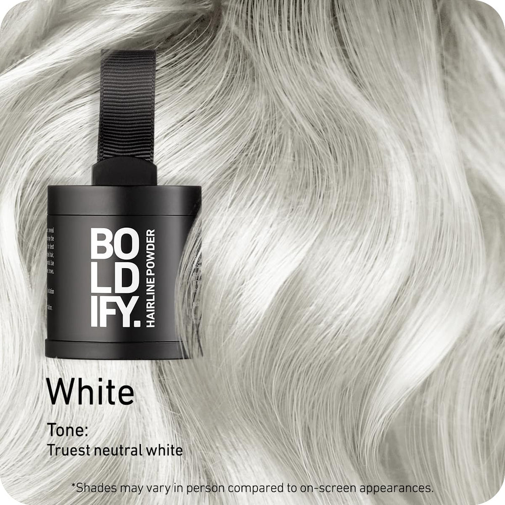 Boldify Hairline Powder muestra de color para cobertura de canas
