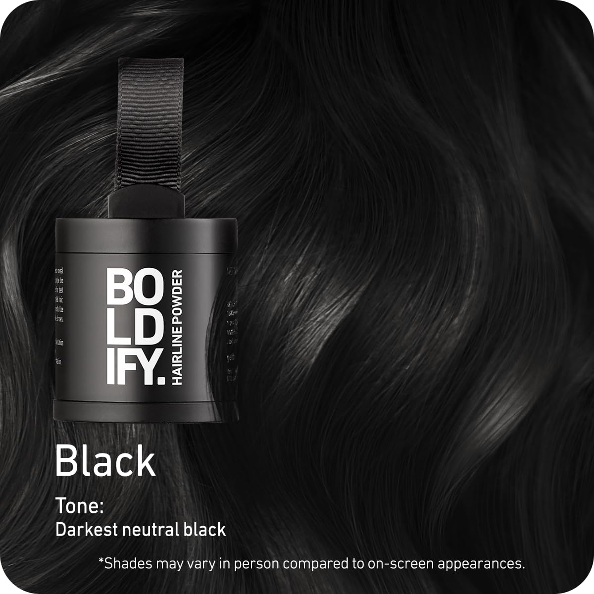 Boldify Polvo Línea Capilar: cobertura gris natural y duradera.