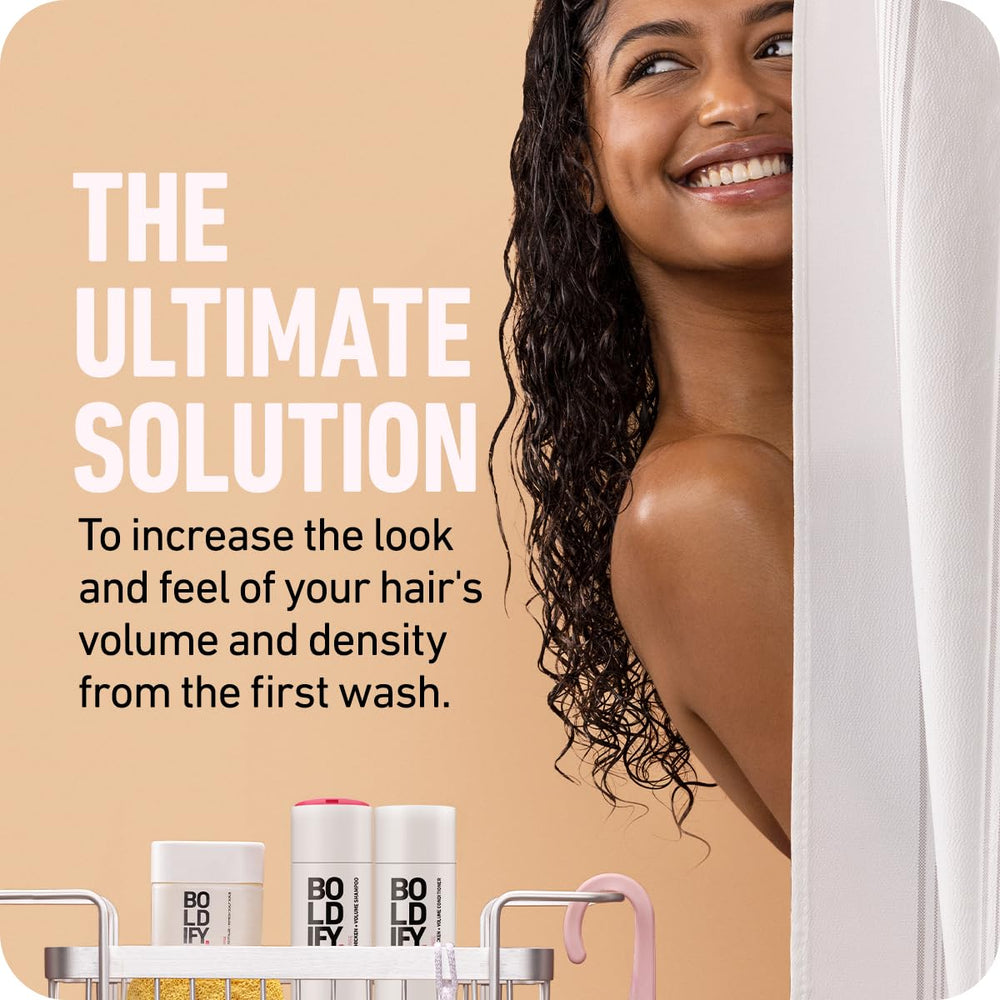 Boldify Thicken Volume Conditioner muestra textura ligera y brillo natural