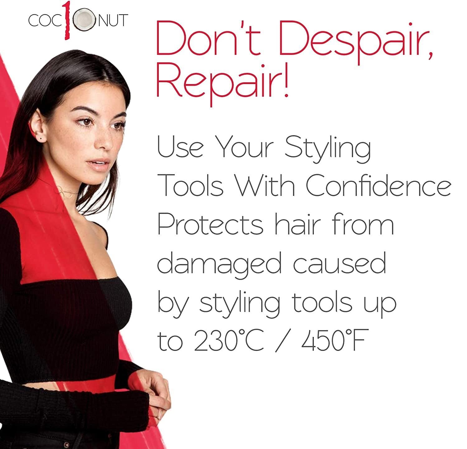 Aplicación diaria de coco Bold Uniq para cabello suave y manejable.