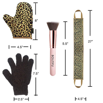 Kit de 4 piezas BOLITFU leopardo para cubrir todo el cuerpo