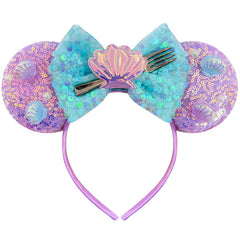 Diadema Bolonar orejas ratón con cuentas y lentejuelas, ideal para disfraz y fiestas