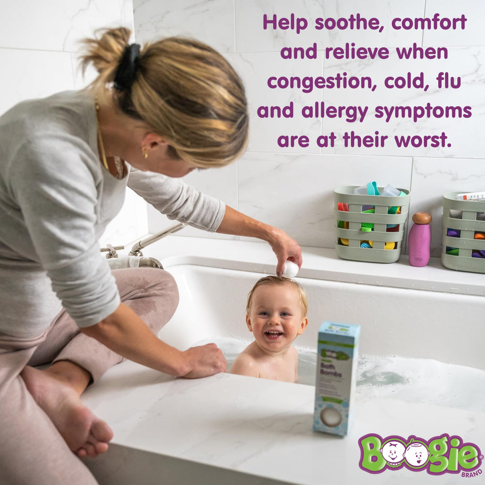 Boogie bolas de baño para niños burbujeando en la tina con aroma suave.