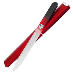 Lima Bona Fide Beauty de vidrio checo ombré negro-rojo, deslizamiento suave para uñas naturales.