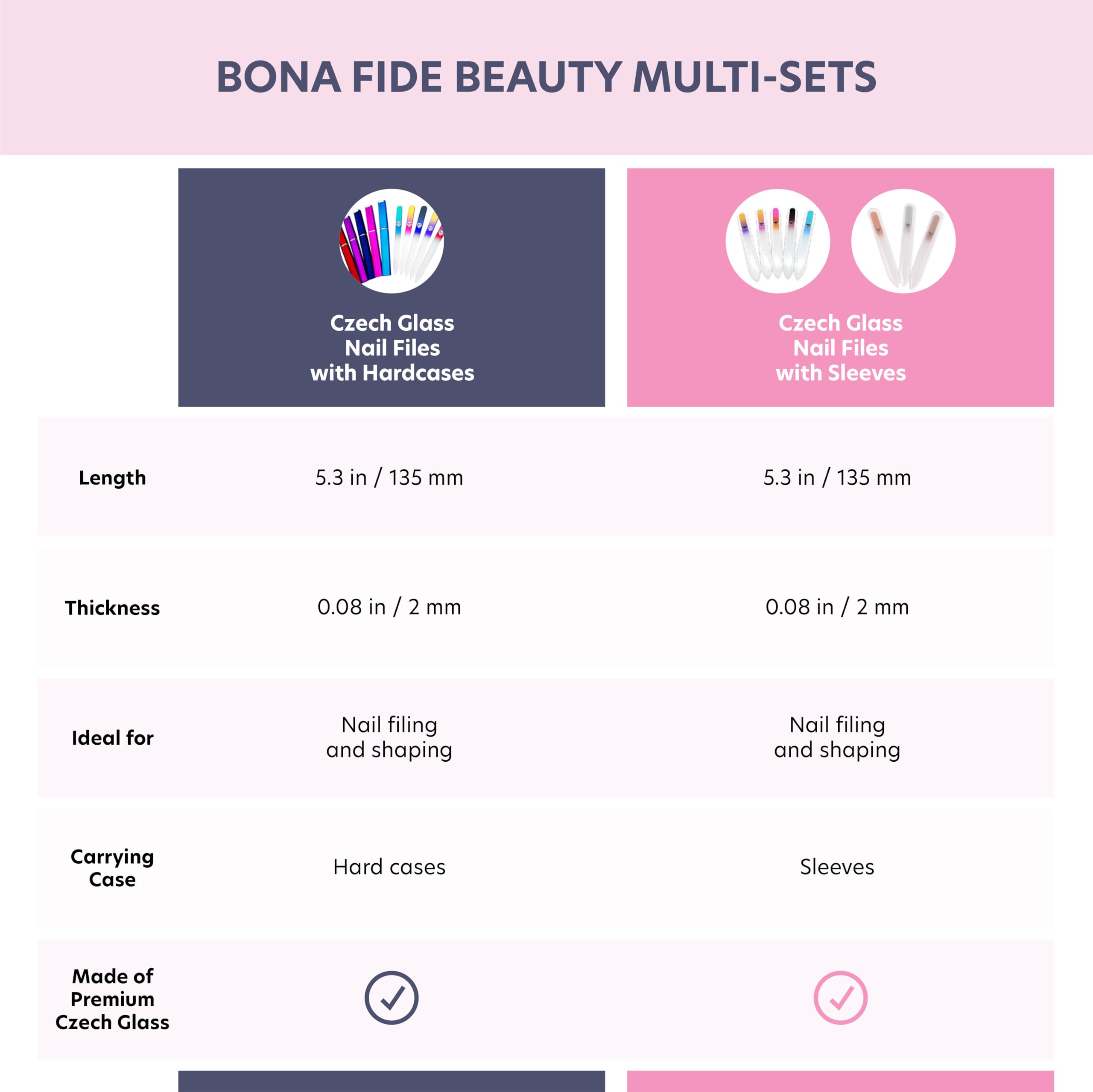 Limas de cristal Bona Fide Beauty para uñas naturales con acabado suave.