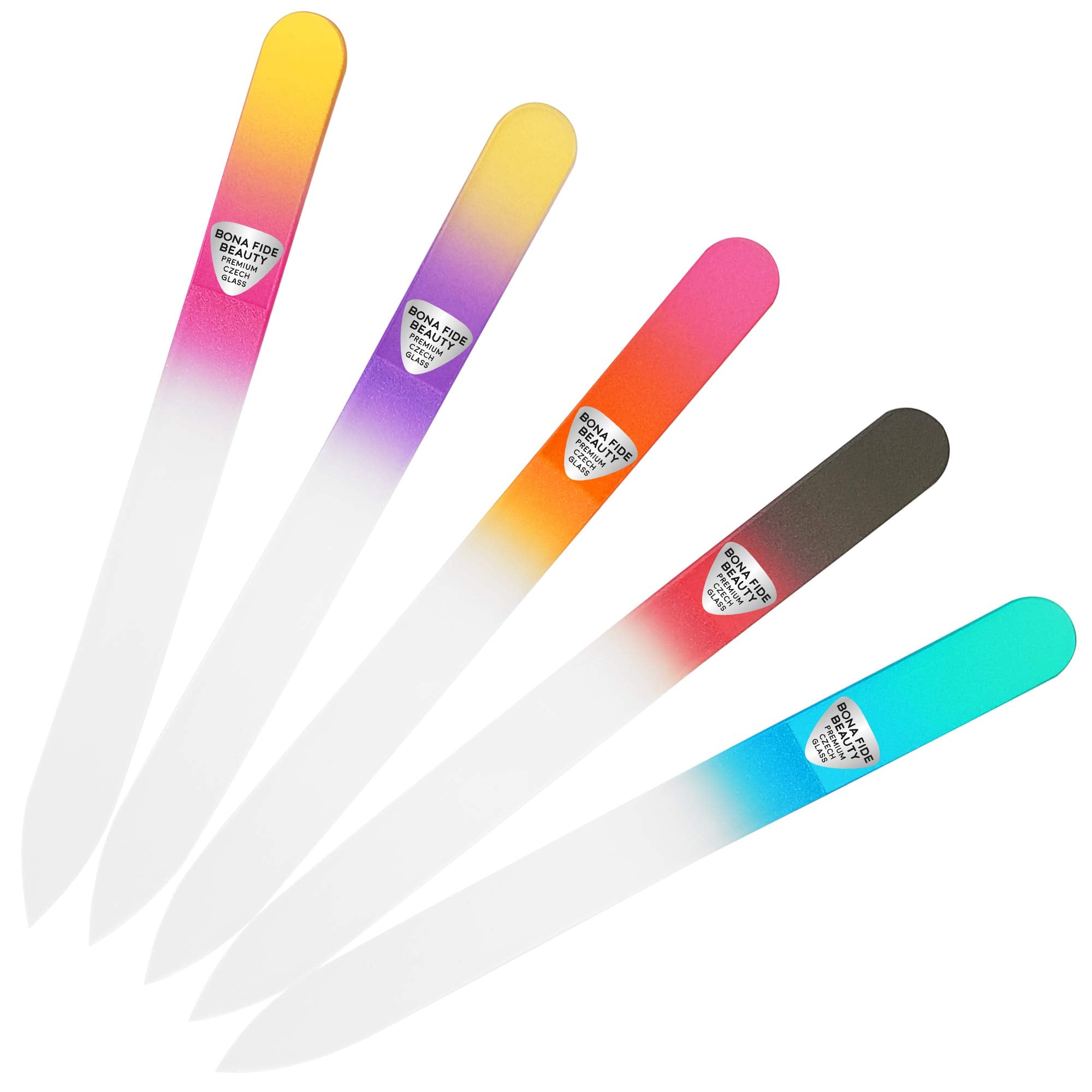 Lima de cristal Bona Fide Beauty, conjunto de 5 piezas, para limar uñas con precisión.