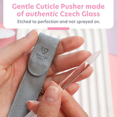 Punta del empujador Bona Fide Beauty de vidrio para limpieza delicada alrededor de uñas
