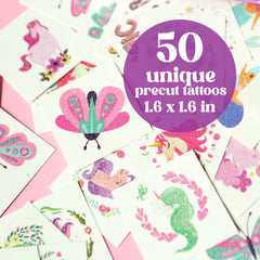 Bonbaloo tatuajes unicornio con adhesivo suave y piel segura para uso infantil