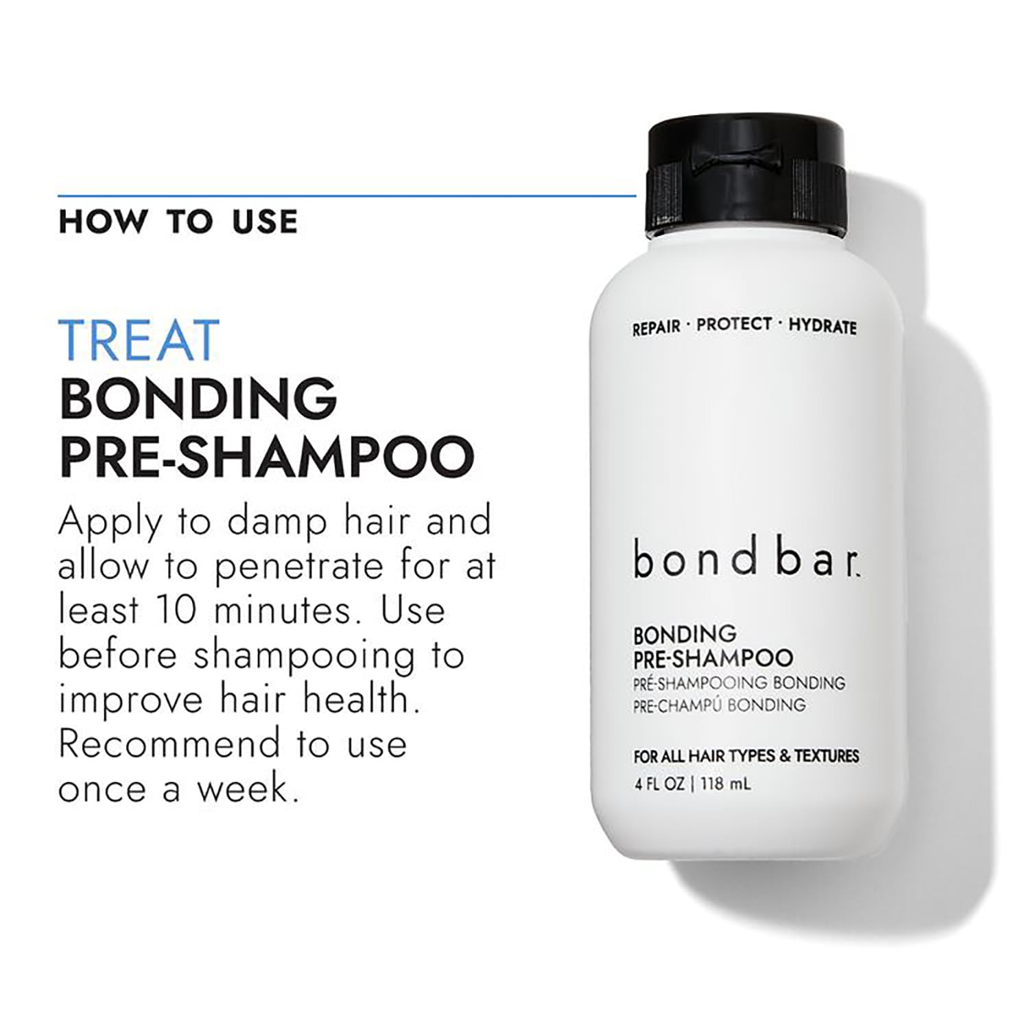 Bondbar PreShampoo Repair sin parabenos para cabello sano