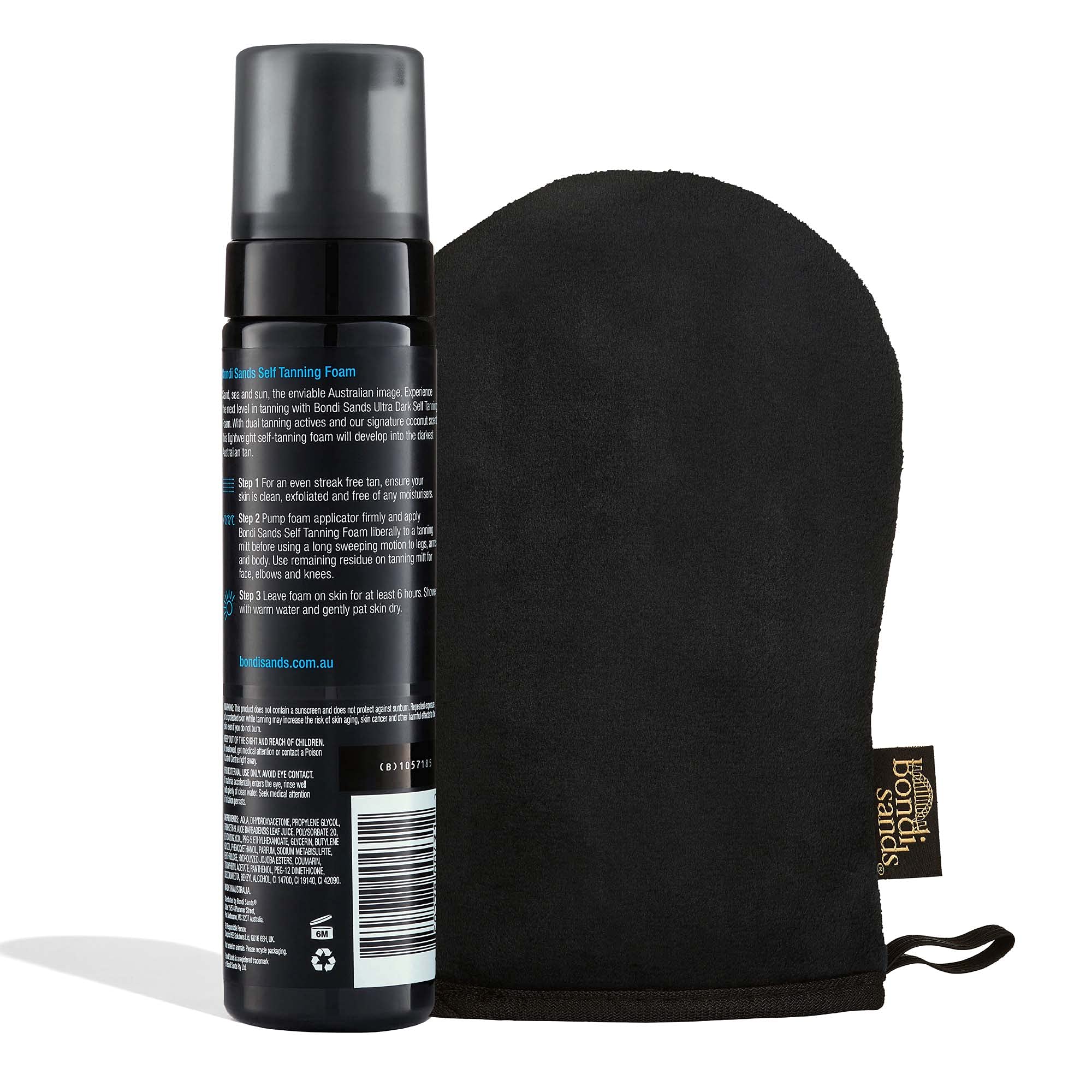 Bondi Sands: aplicador doble lado lavable para evitar manchas durante la aplicación.