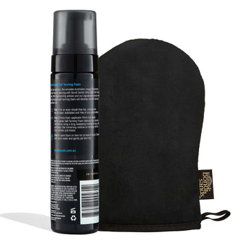 Bondi Sands: aplicador doble lado lavable para evitar manchas durante la aplicación.