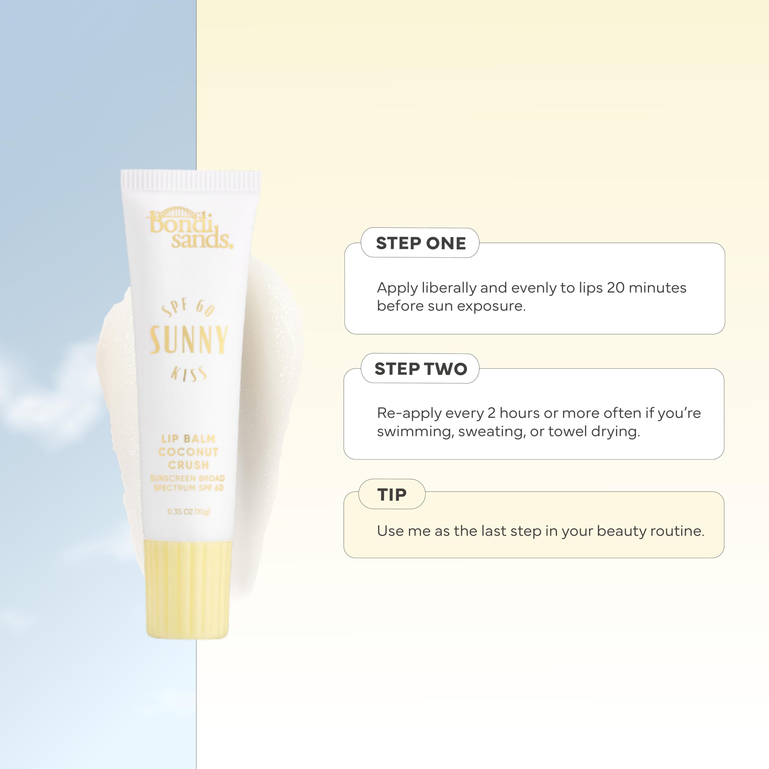 Bondi Sands Sunny Kiss SPF 60 Coconut Crush, protección solar para labios.