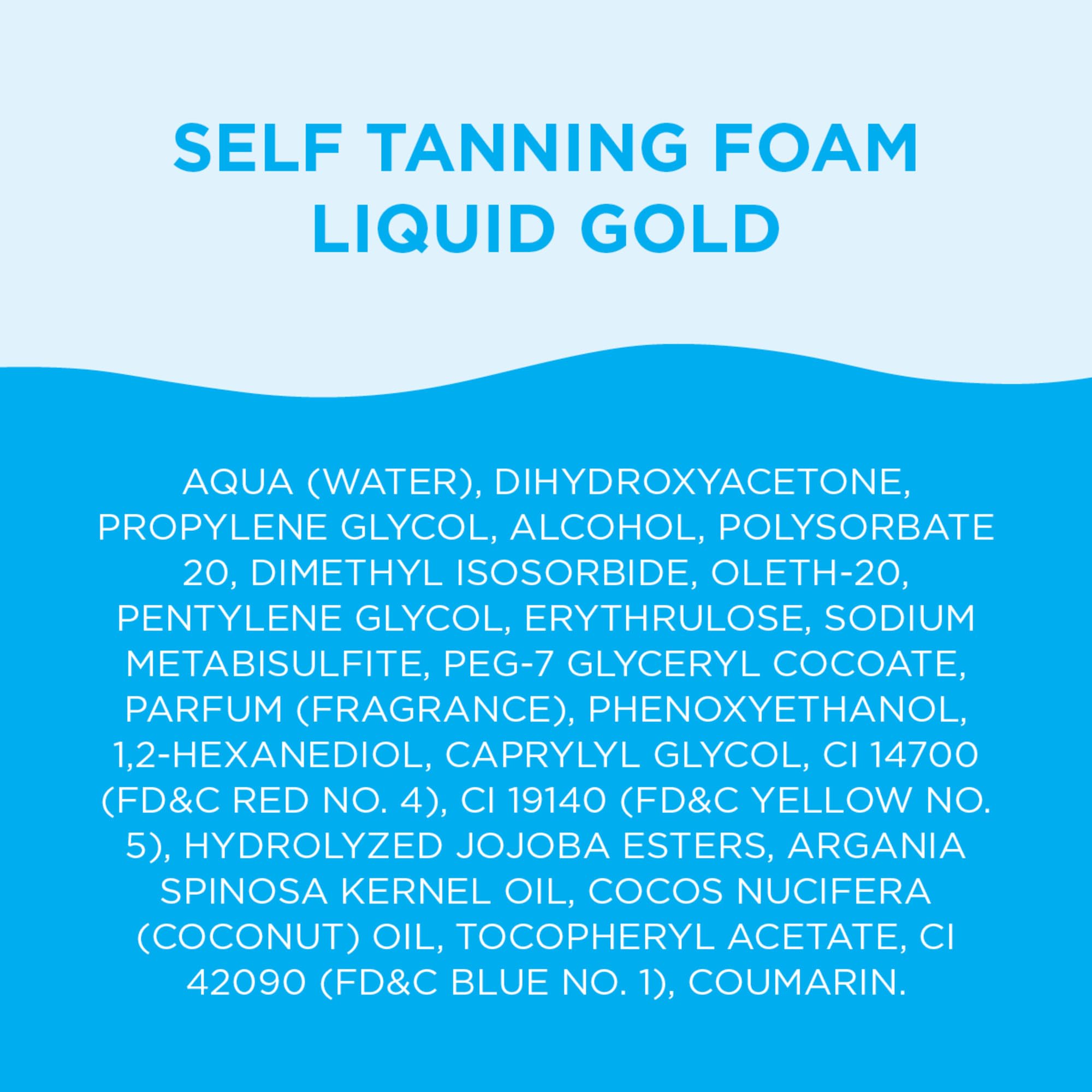 Bondi Sands Liquid Gold, secado rápido sin manchas para uso cómodo.
