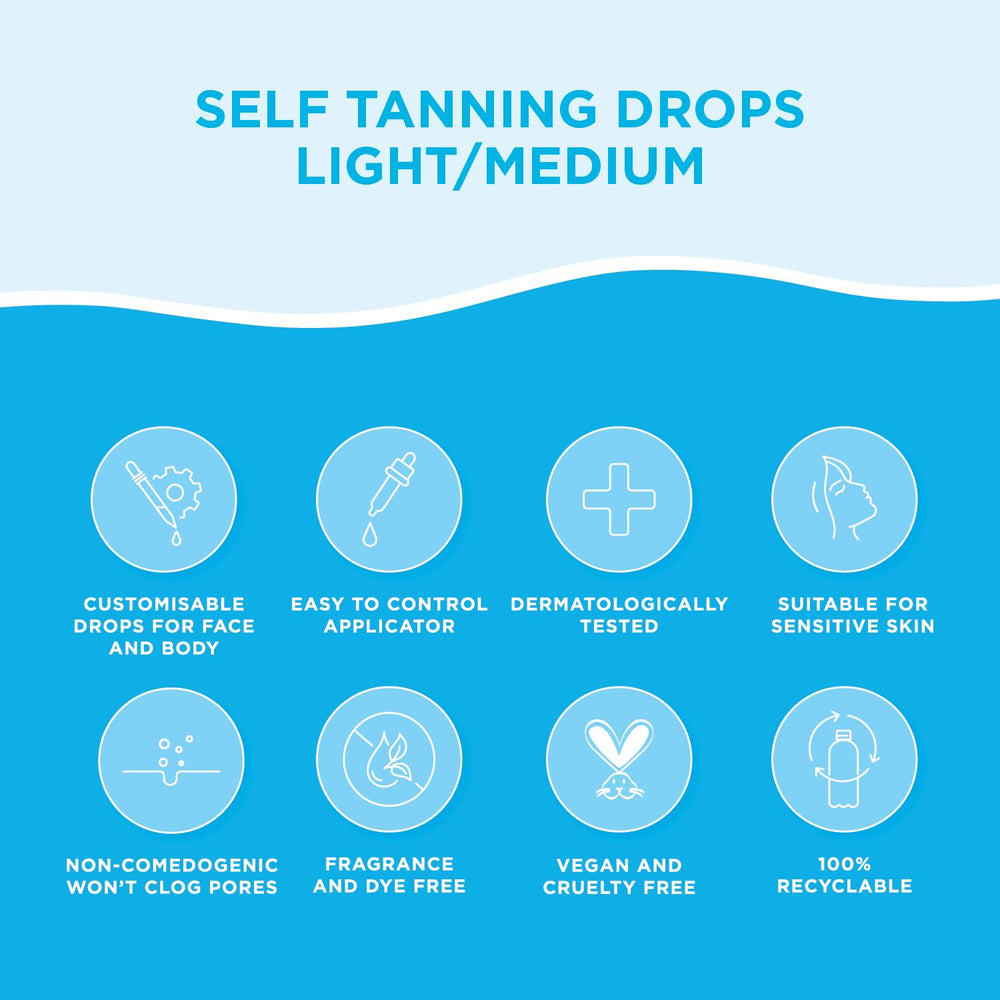 Bondi Sands Self Tan Drops, rutina de hidratación diaria para un aspecto vital.