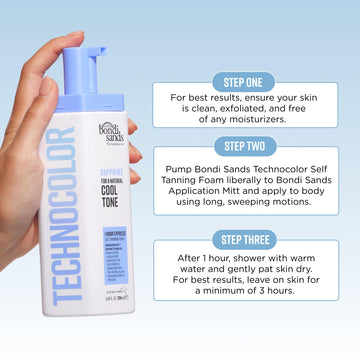 Envase de 200 ml de Bondi Sands Technocolor Sapphire para uso doméstico.