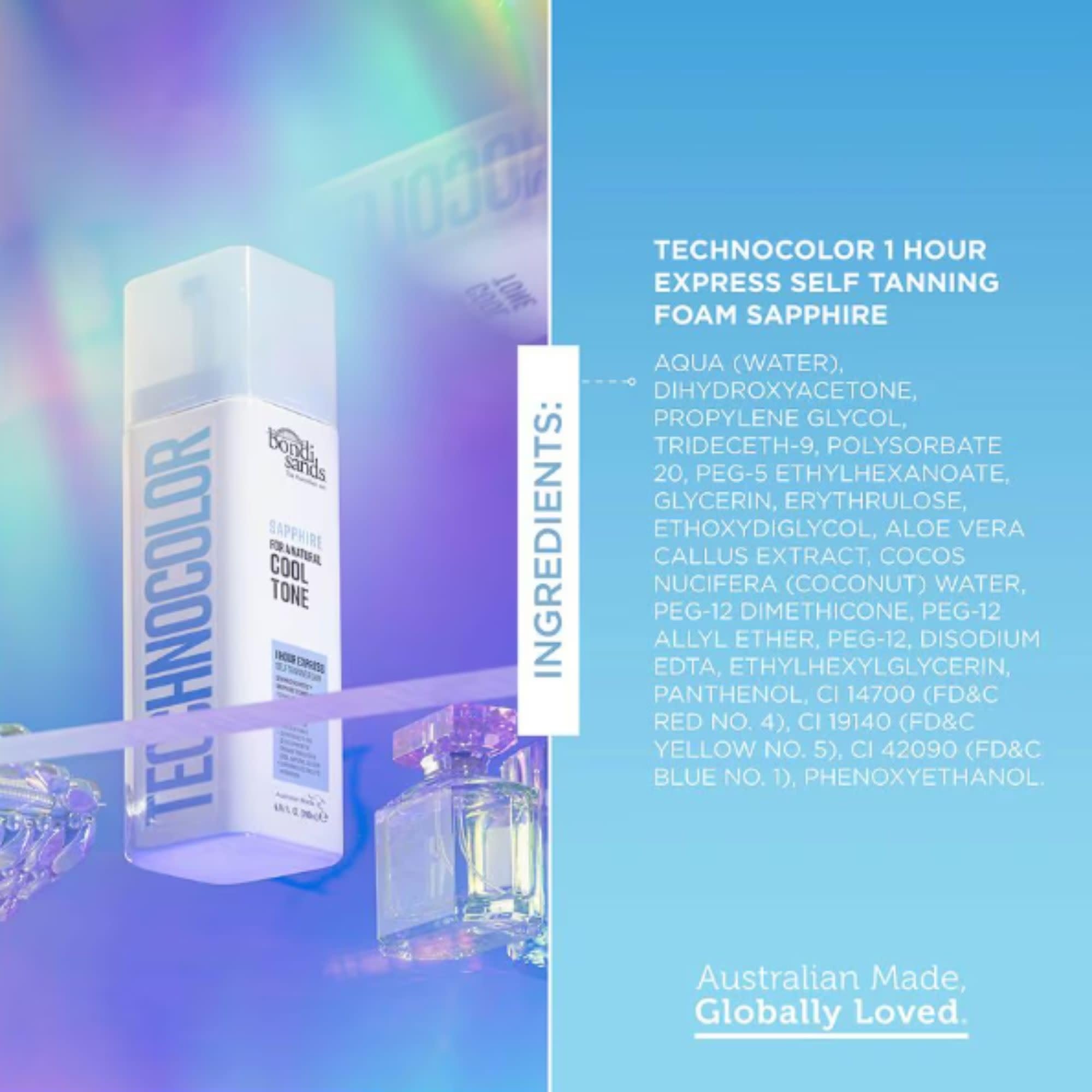 Piel limpia y seca lista para aplicar Bondi Sands Technocolor Sapphire.