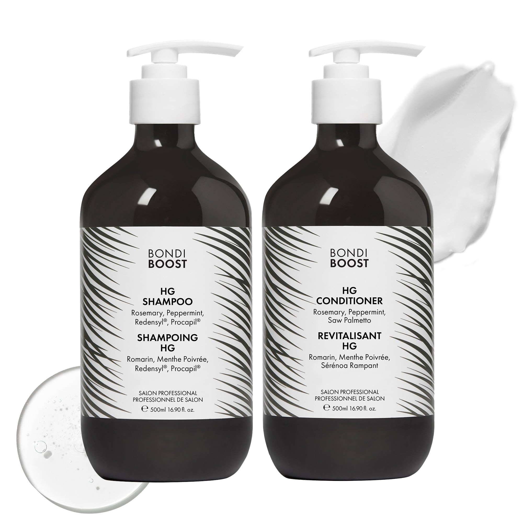 BondiBoost HG: champú anti-caída en botella, ideal para cabello fino.
