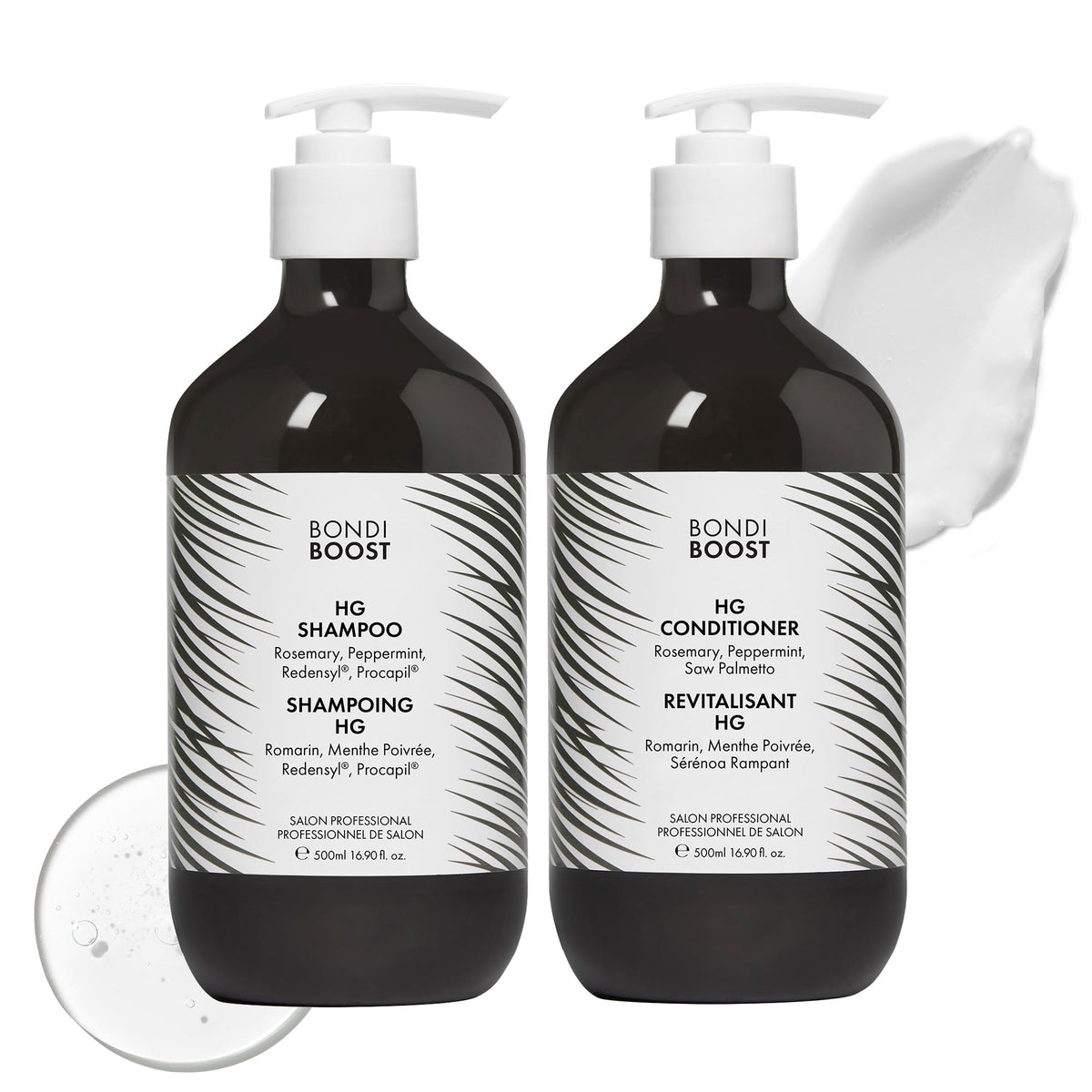 BondiBoost HG: champú anti-caída en botella, ideal para cabello fino.