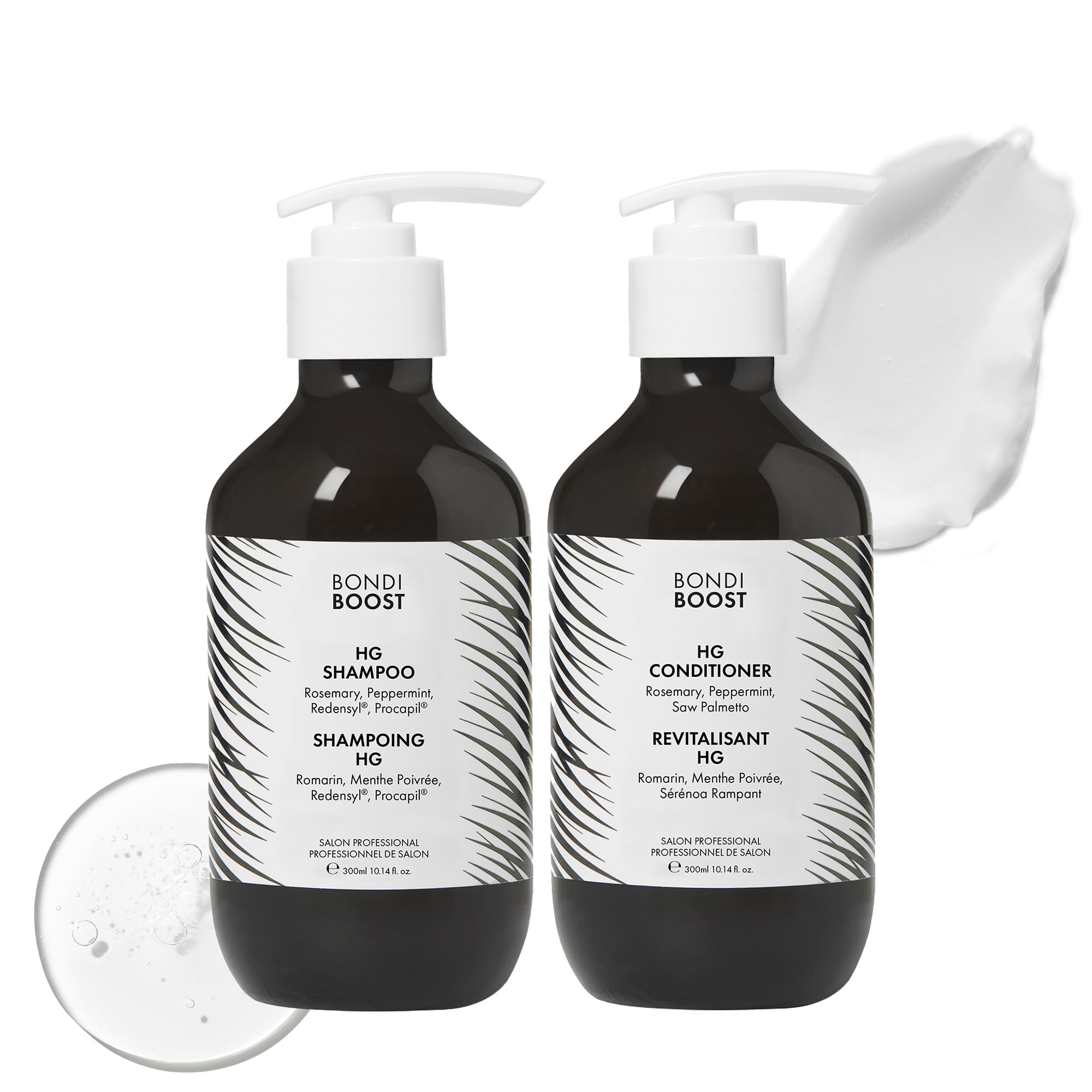 BondiBoost HG Champú anti-caída, botella frontal, cabello más denso y suave