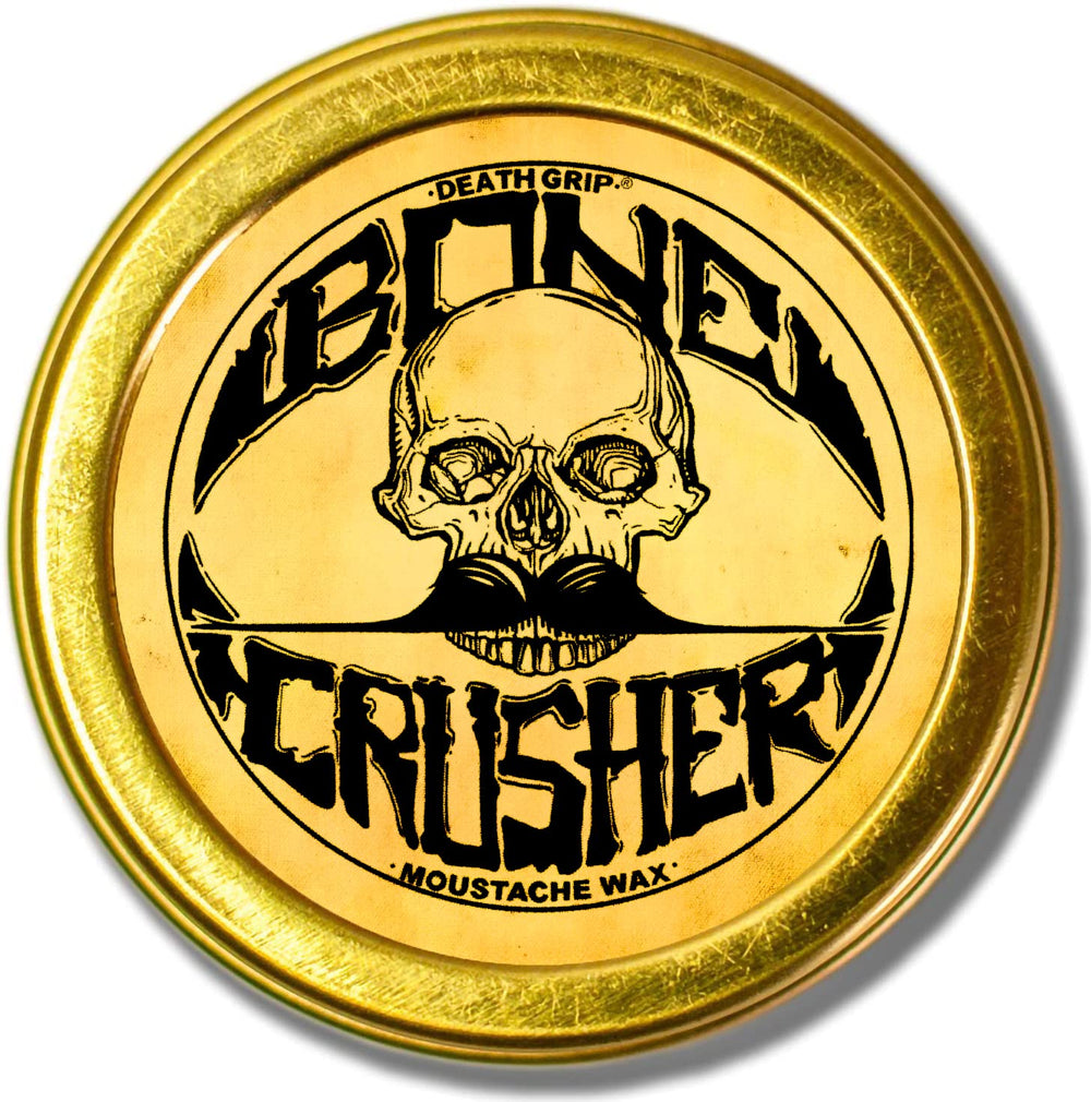 Bone Crusher, bigote en lata metal de 28 g, fijación duradera para todo el día.