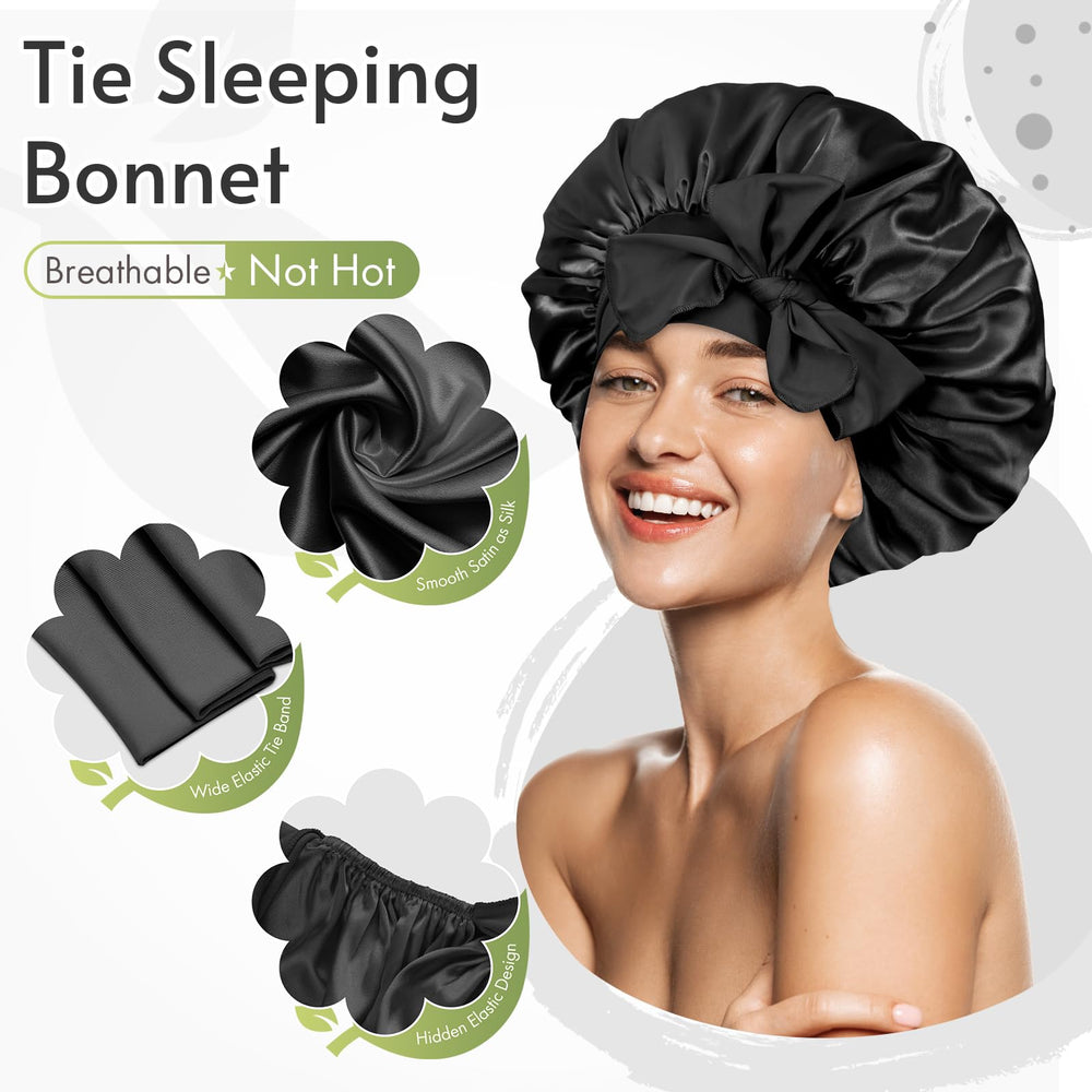 BONNET QUEEN protege rizos y bordes durante el sueño.
