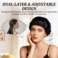 bonete envolvente reversible, práctico para dormir o usar durante el día.