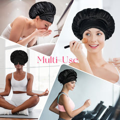 BONNET QUEEN banda elástica doble para ajuste seguro durante toda la noche.