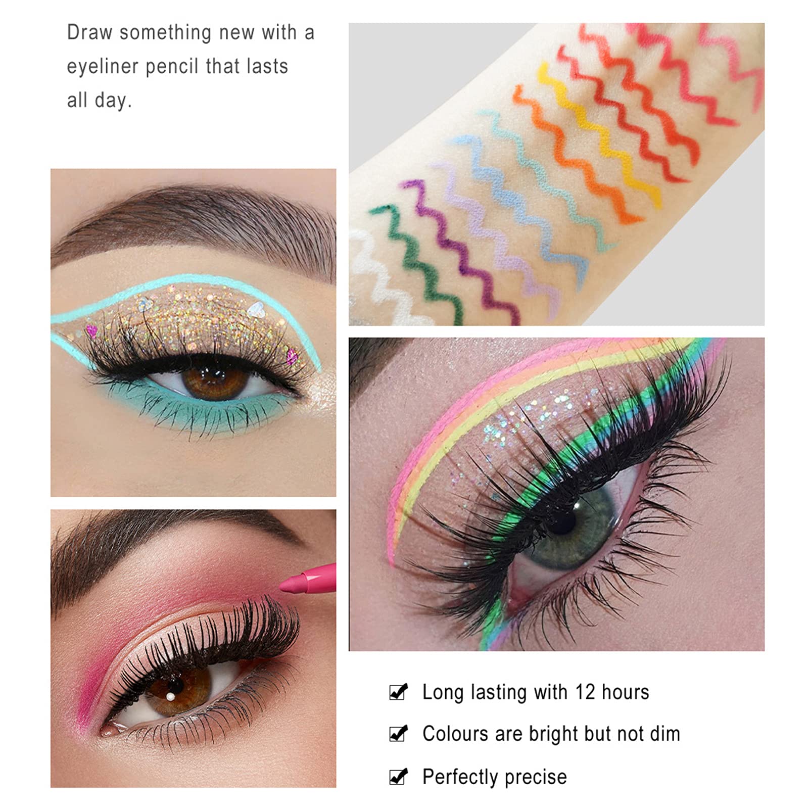 Delineadores Bonnie Choice coloridos para looks de noche y fiesta