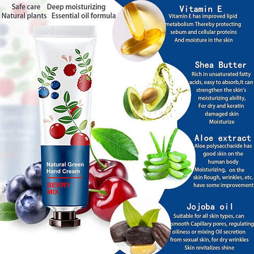 BONNIESTORE crema de manos fragancias planta 30ml, aroma rosa para hidratación nutritiva.