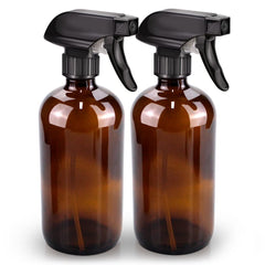 Botella bontip de vidrio ámbar con atomizador 500 ml para aromaterapia y limpieza.