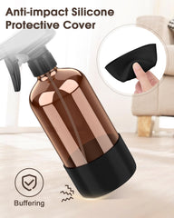 Juego de dos botellas de vidrio de 16 oz de Bontip en color negro.