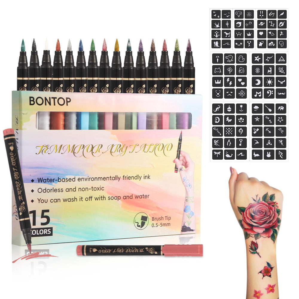BONTOP marcadores para piel para tatuajes temporales con colores vibrantes