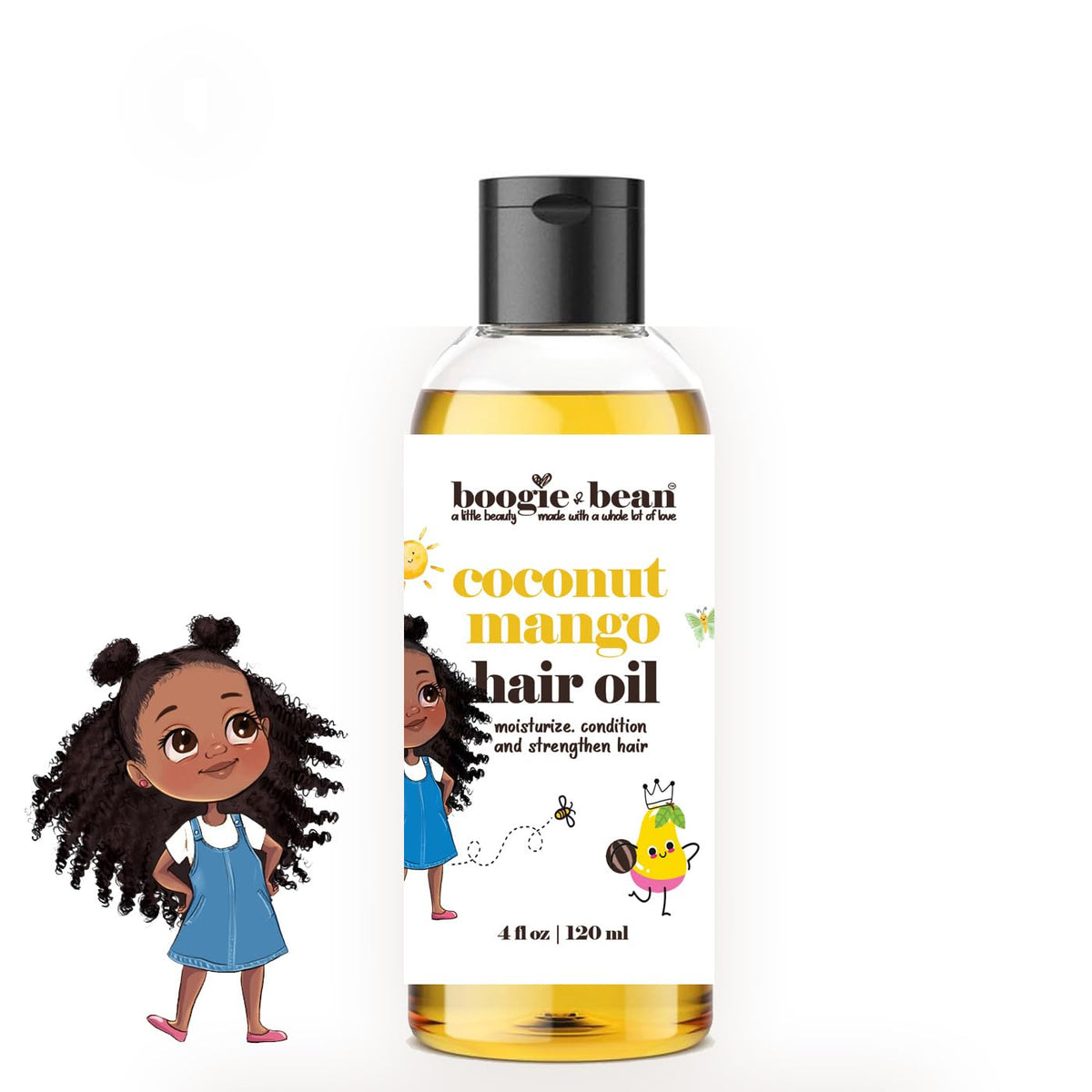 Boogie and Bean: aceite capilar infantil para rizos, hidratación suave.