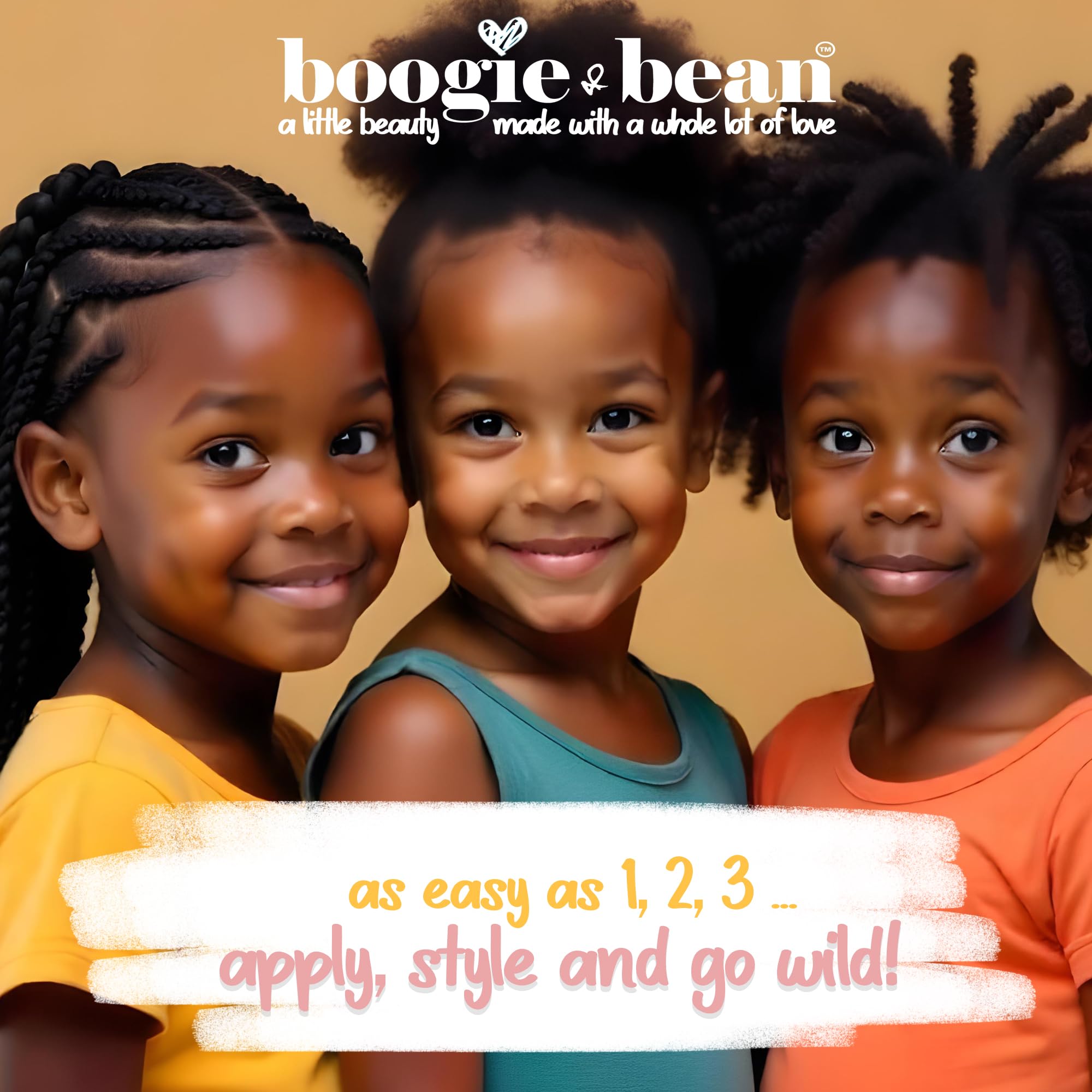Boogie and Bean: aceite capilar natural para niños, nutrientes suaves.