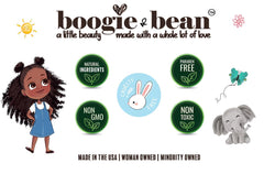 Boogie and Bean: cuidado capilar infantil para rizos, facilita el peinado.