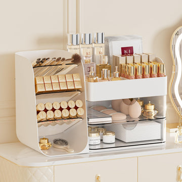Booklov organizador para botellas altas, ideal para productos de cuidado de piel.