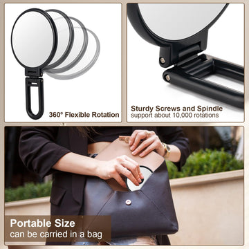 BOOMIBOO espejo plegable portátil, tamaño compacto para viajar.